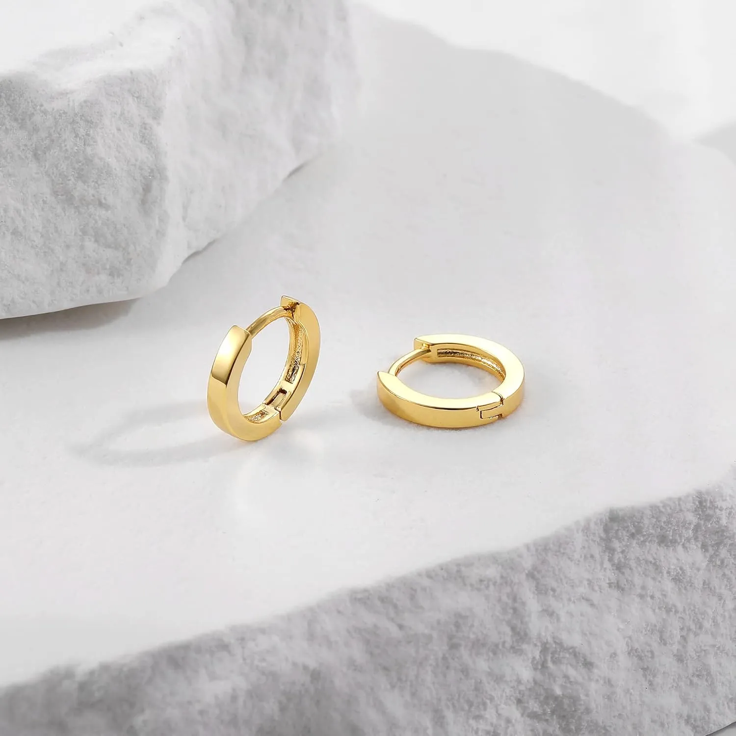 micuco Small Gold Hoop Earrings for Women 14K Gold Plated Huggie Hoop Earrings