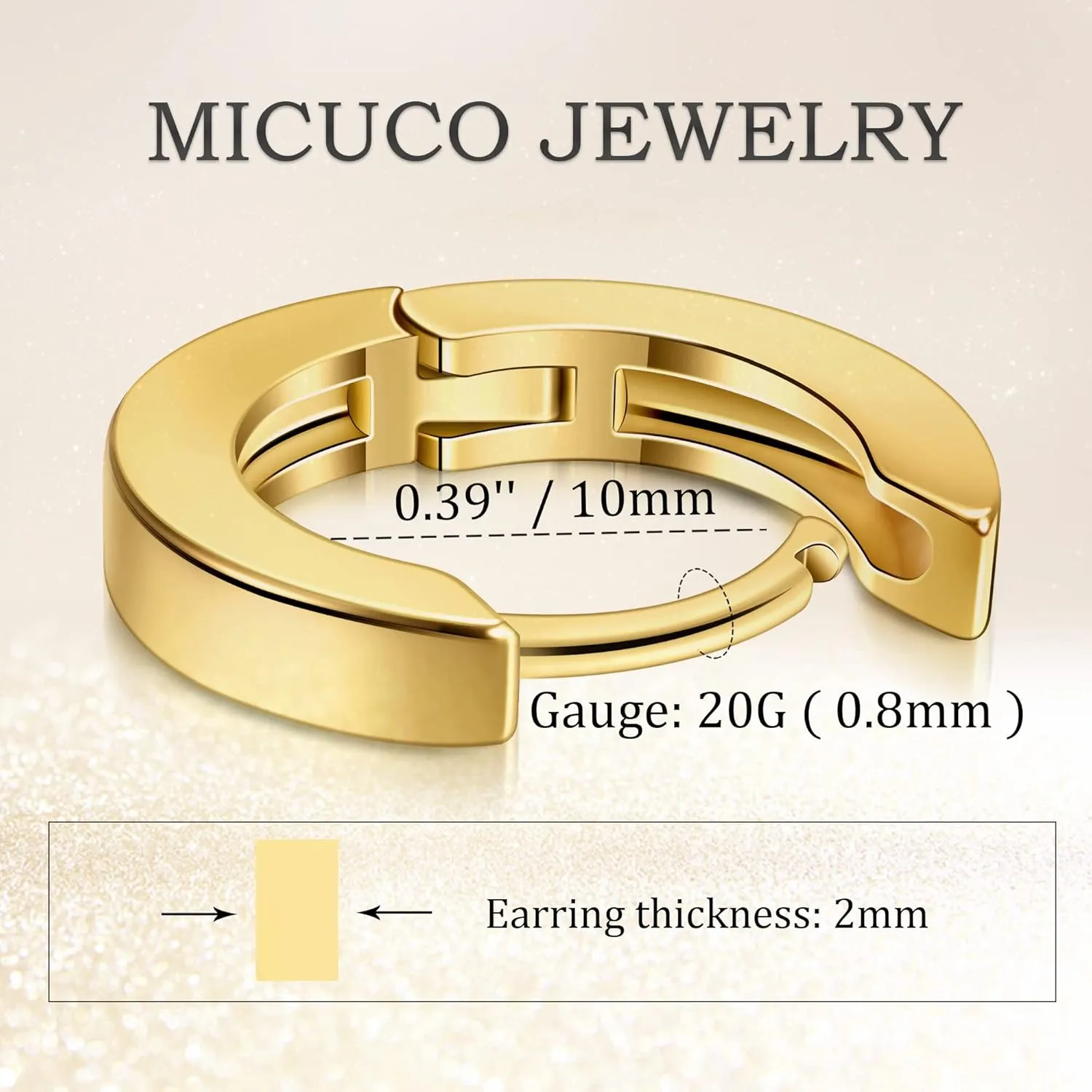 micuco Small Gold Hoop Earrings for Women 14K Gold Plated Huggie Hoop Earrings
