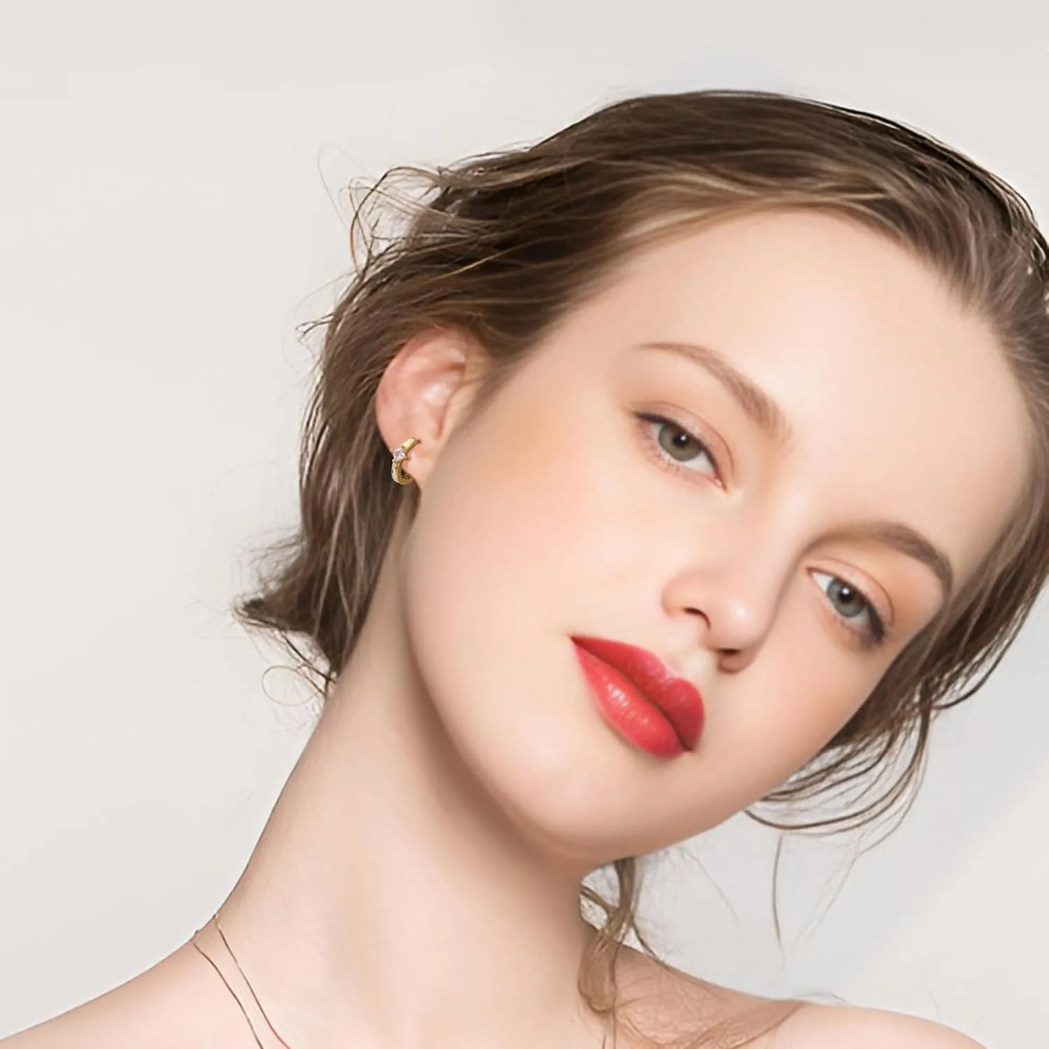 micuco Small Hoop Earrings for Women Tiny Cartilage Hoop Earrings for Men Helix Daith Tragus Ear Hugging Hoop Earrings Sleeper Hypoallergenic Earrings