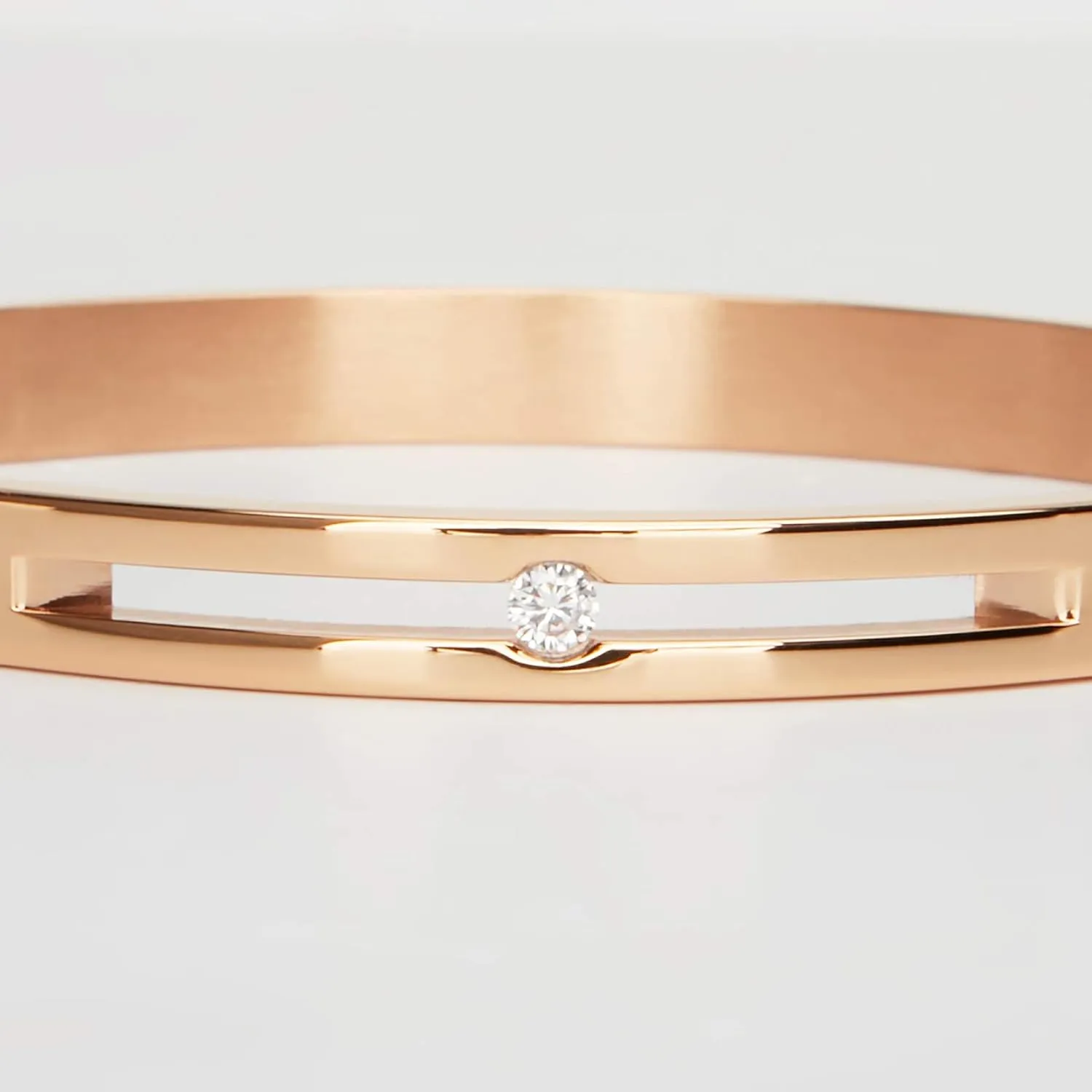 MILAKOO 6/8mm Stainless Steel Bangle Bracelet Hollow with Rhinestone Cuff for Women