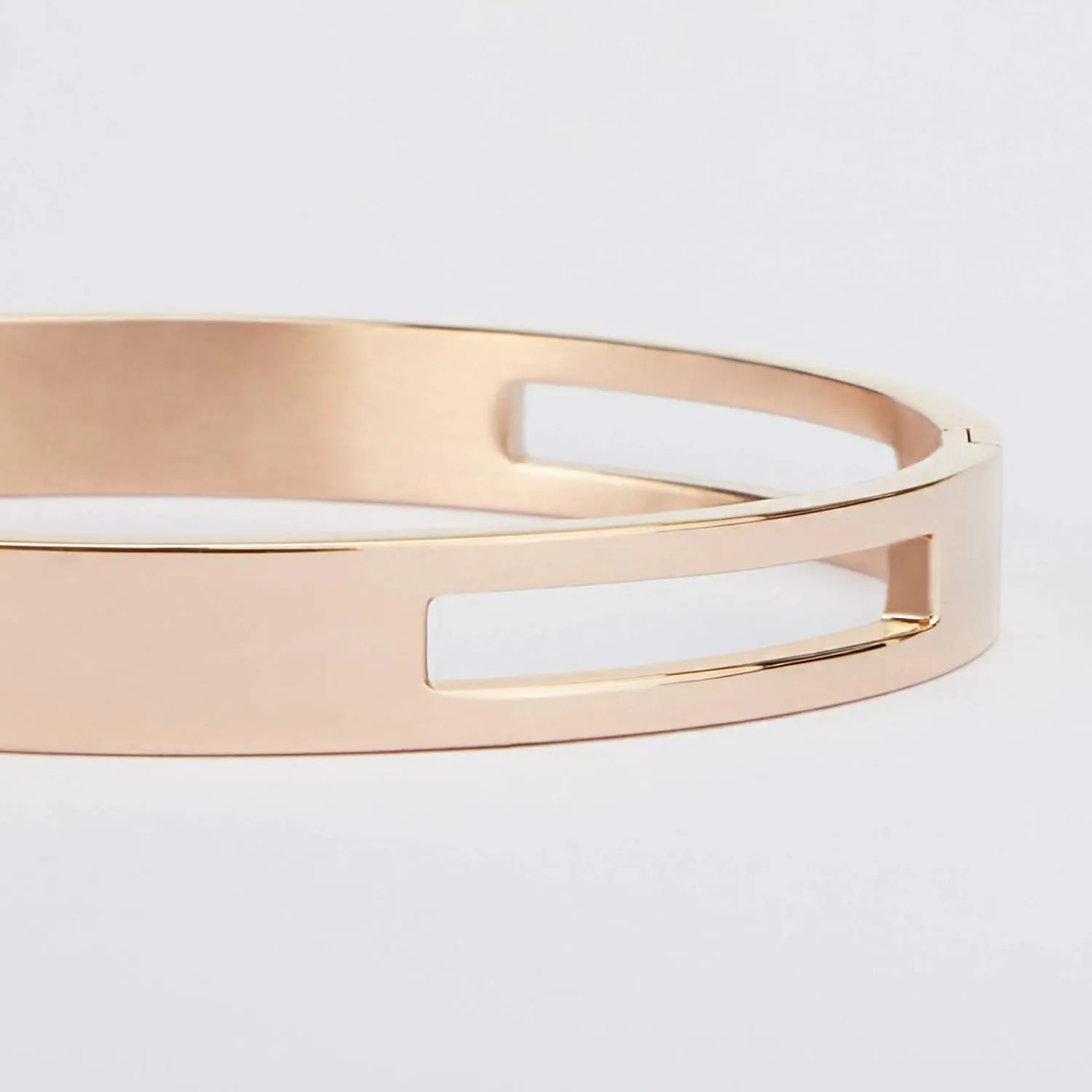 MILAKOO 6/8mm Stainless Steel Bangle Bracelet Hollow with Rhinestone Cuff for Women