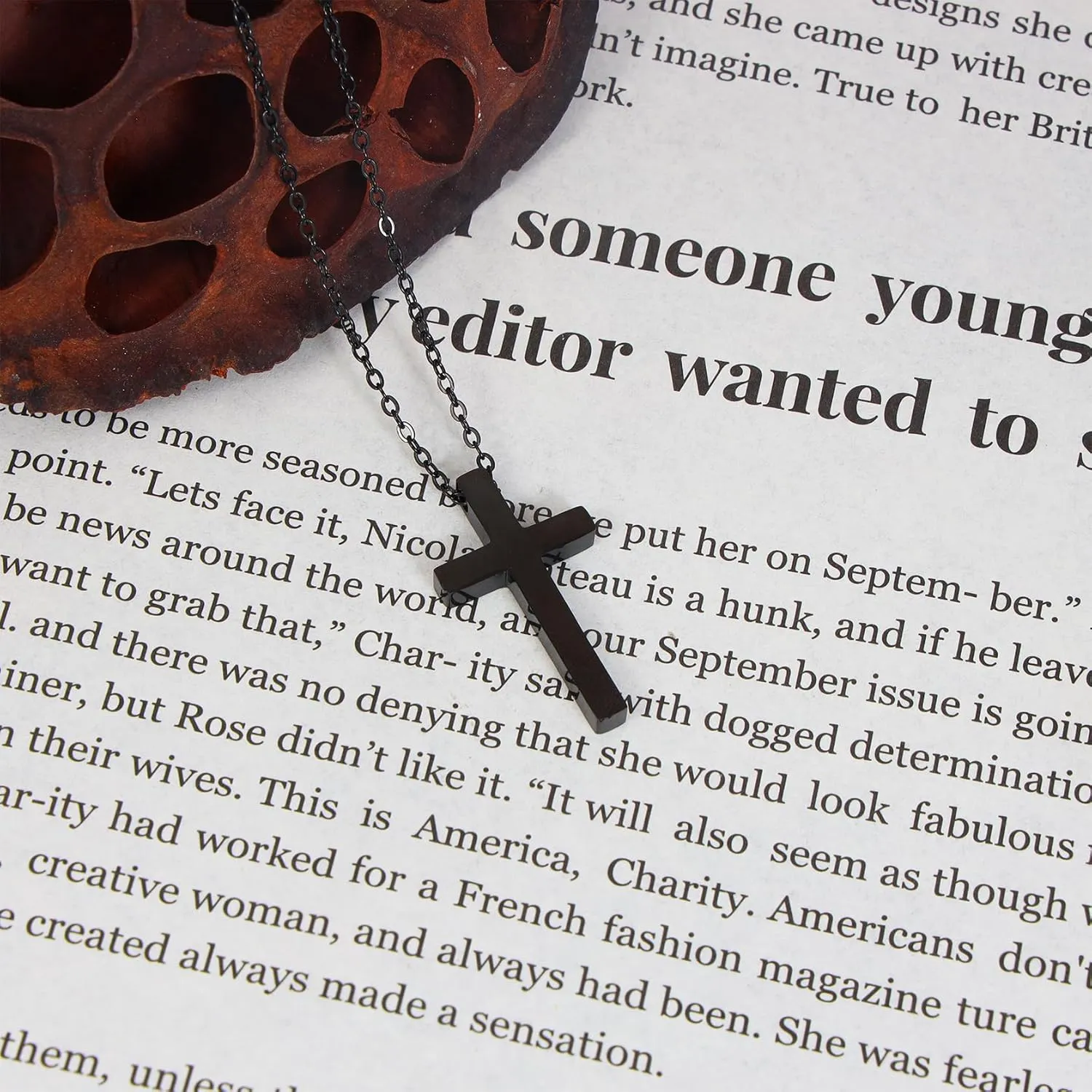 MILAKOO Cross Pendant Necklace Multi-layered Choker Crucifix Inspiration Bible Verse Card Baptism Confirmation Gifts
