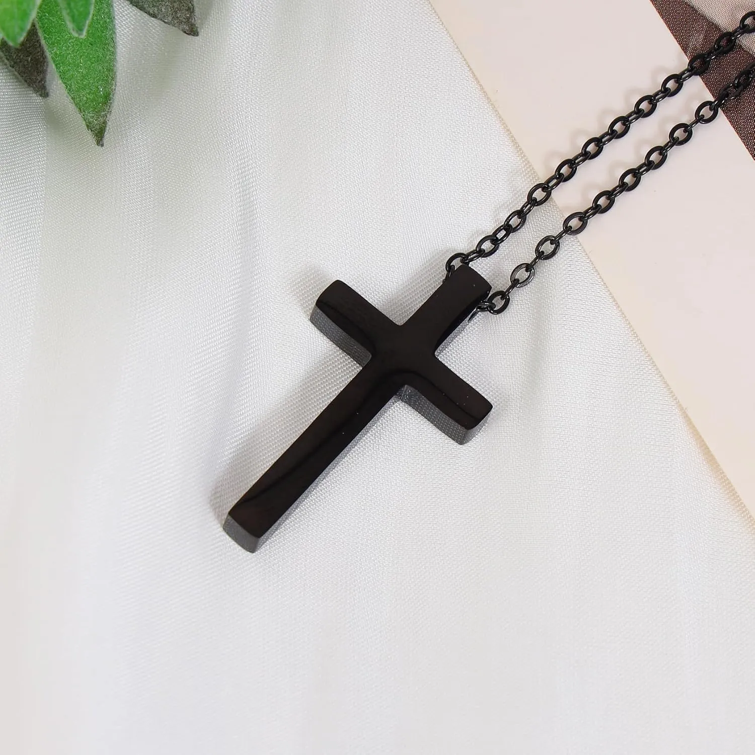 MILAKOO Cross Pendant Necklace Multi-layered Choker Crucifix Inspiration Bible Verse Card Baptism Confirmation Gifts
