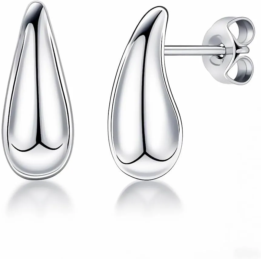 Mini Teardrop Stud Earrings for Women - Hypoallergenic Titanium Steel, 18K Gold Plated, Everyday Jewelry Birthday Gifts for Women Teen Her