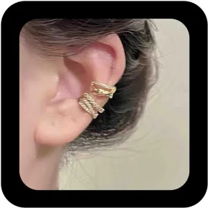 Minimalist Gold Plated Fake Helix Non Piercing Ear Cuff Earrings Jewelry for Women