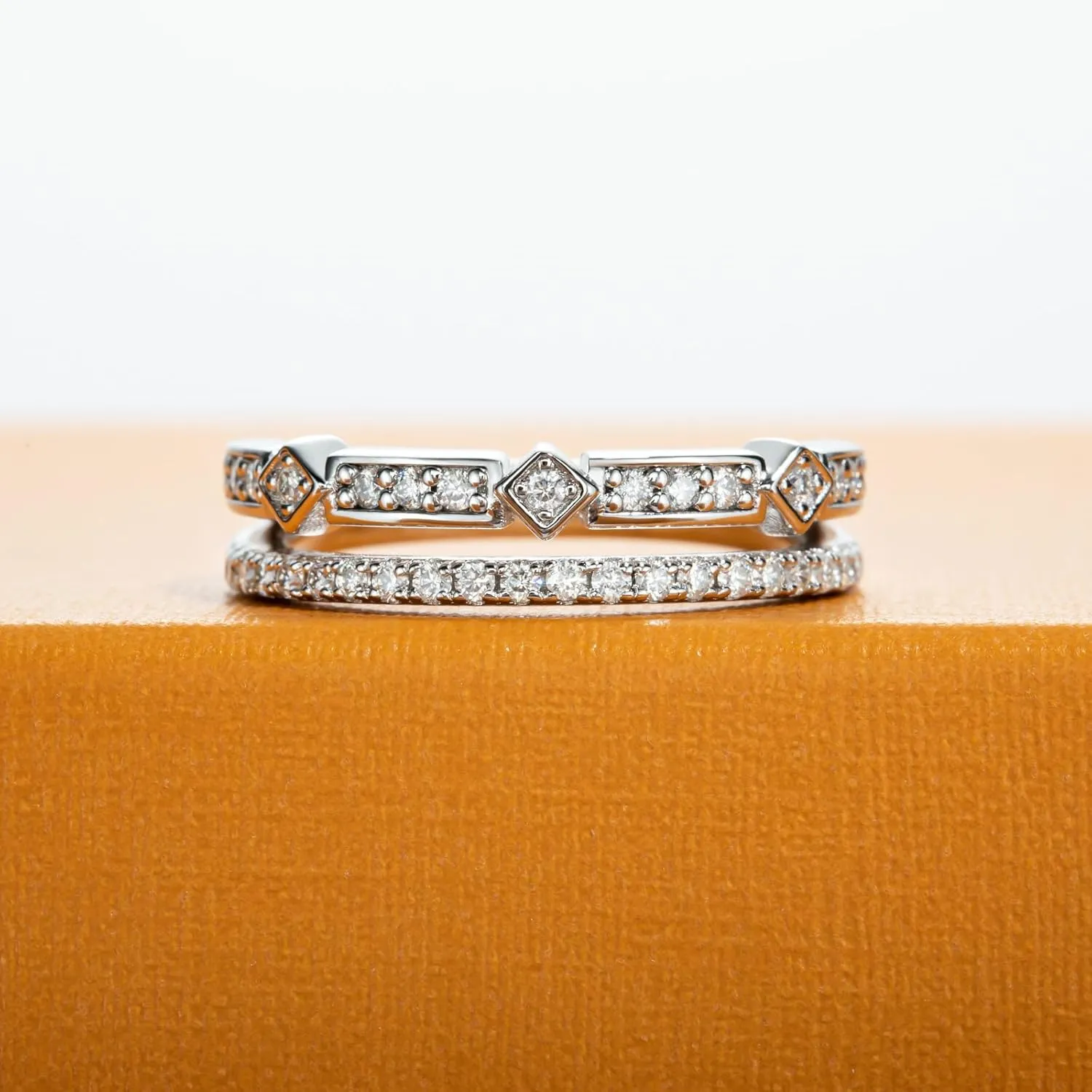 Moissanite Eternity Rings Wedding Bands D Color VVS1 Clarity Round Brilliant Cut 925 Sterling Silver 5/6 Stones Anniversary Band Rings for Women with Certificate