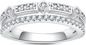 Moissanite Eternity Rings Wedding Bands D Color VVS1 Clarity Round Brilliant Cut 925 Sterling Silver 5/6 Stones Anniversary Band Rings for Women with Certificate