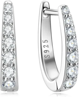 Moissanite Hoop Earrings for Women and men, 925 Sterling Silver Hypoallergenic Jewelry Box Packed