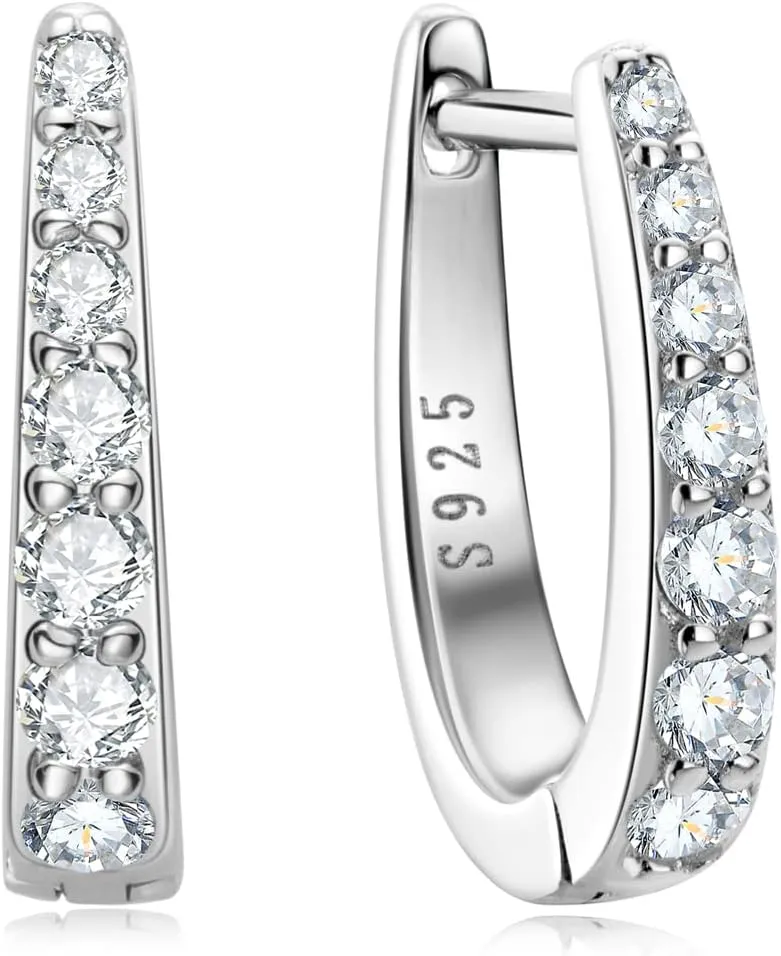 Moissanite Hoop Earrings for Women and men, 925 Sterling Silver Hypoallergenic Jewelry Box Packed