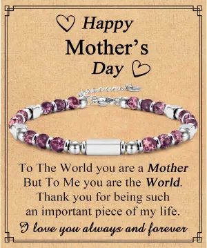 Mothers Day Beaded Bracelets Jewelry Gift for Wife, Grandma, Sister, Aunt, Dog Mom, Mother in Law, Daughter in Law, Her