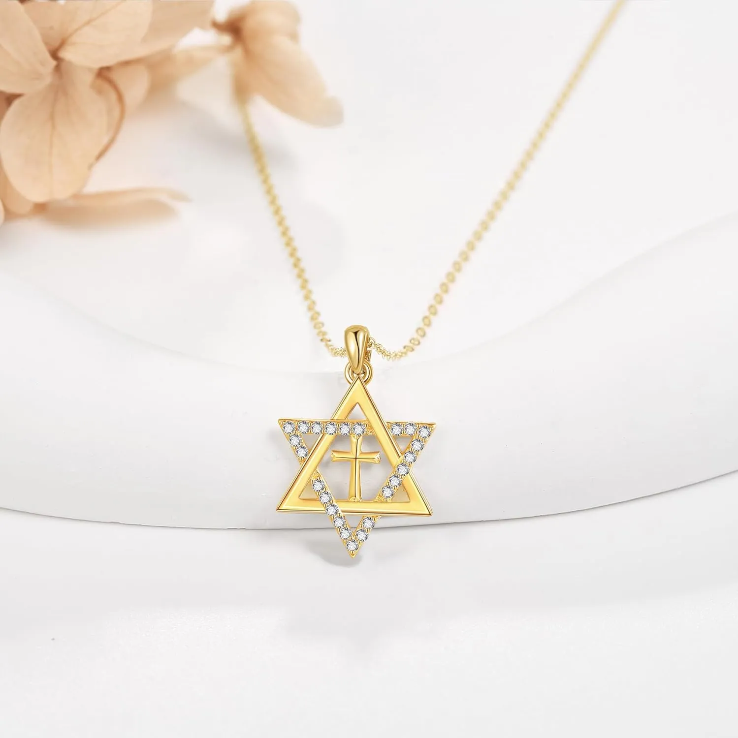 Mothers Day Gifts 14k Real Gold Dainty Necklace, Solid Gold Delicate Pendant For Women Mom Lover