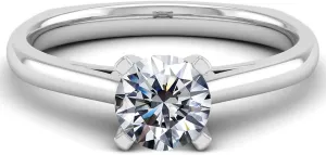 MRENITE Solid 10K/14K/18K Gold 1ct Moissanite Round Engagement Rings Round Cut Moissanite Ring D Color VVS1 Solitaire Promise Ring Free Engraving Name Wedding Jewelry Gifts for Women