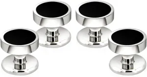 Mr.Van 4PCS Mens Black Enamel Shirt Studs Set Tuxedo Shirts Business Wedding Gifts for Men