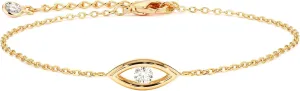 MTMY Evil Eye Bracelet for Women 14K Gold Plated Dainty Bracelets with Crystcal Adjustable Chain Cute Eye Bracelet Gold Jewelry for Her