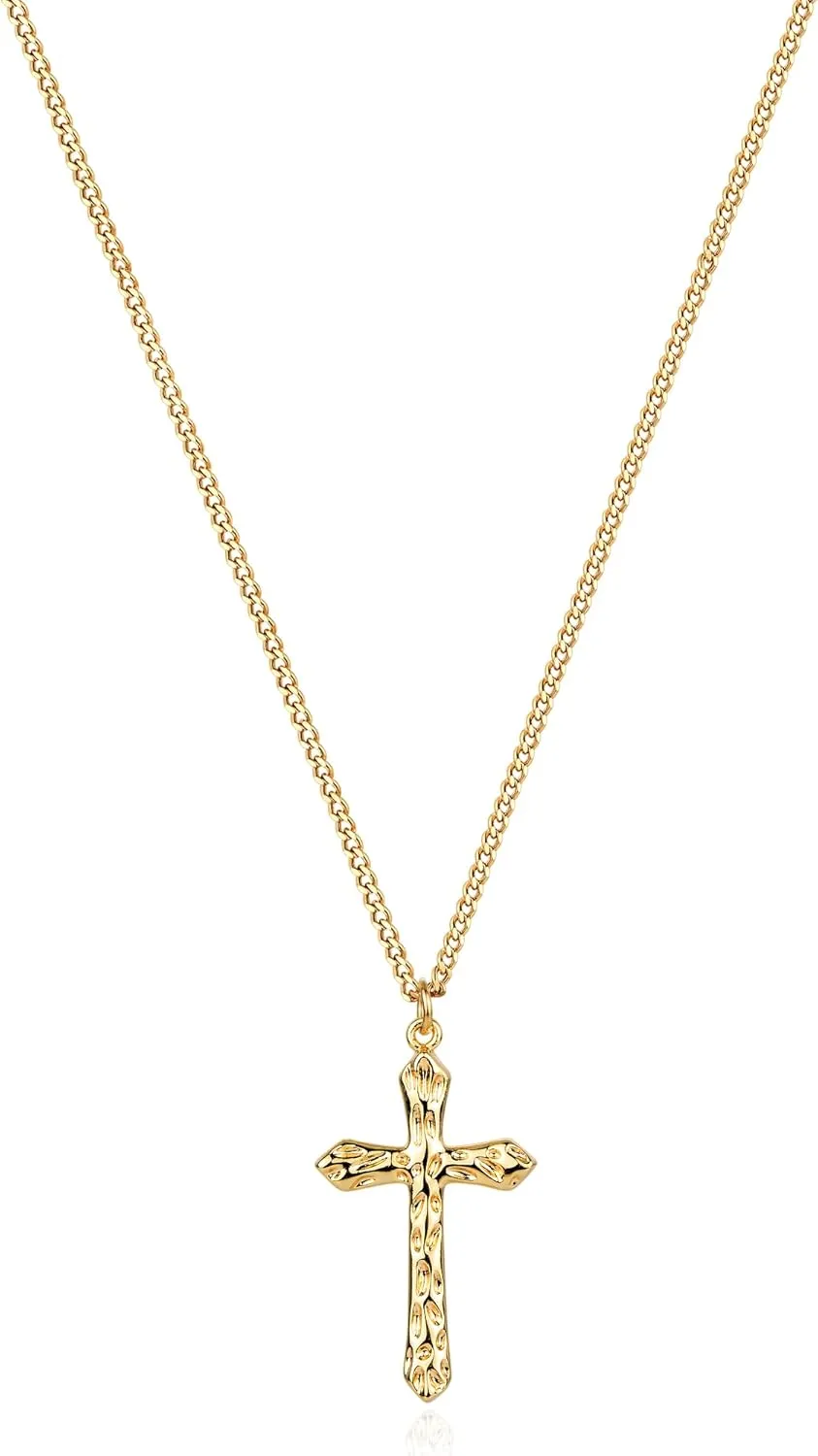 MTMY Gold Cross Necklace 14K Gold Plated Dainty Gold Cross Pendant Necklace for Women Delicate Necklace Jewelry
