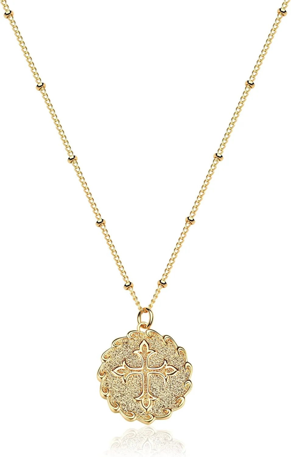MTMY Gold Cross Necklace 14K Gold Plated Dainty Gold Cross Pendant Necklace for Women Delicate Necklace Jewelry
