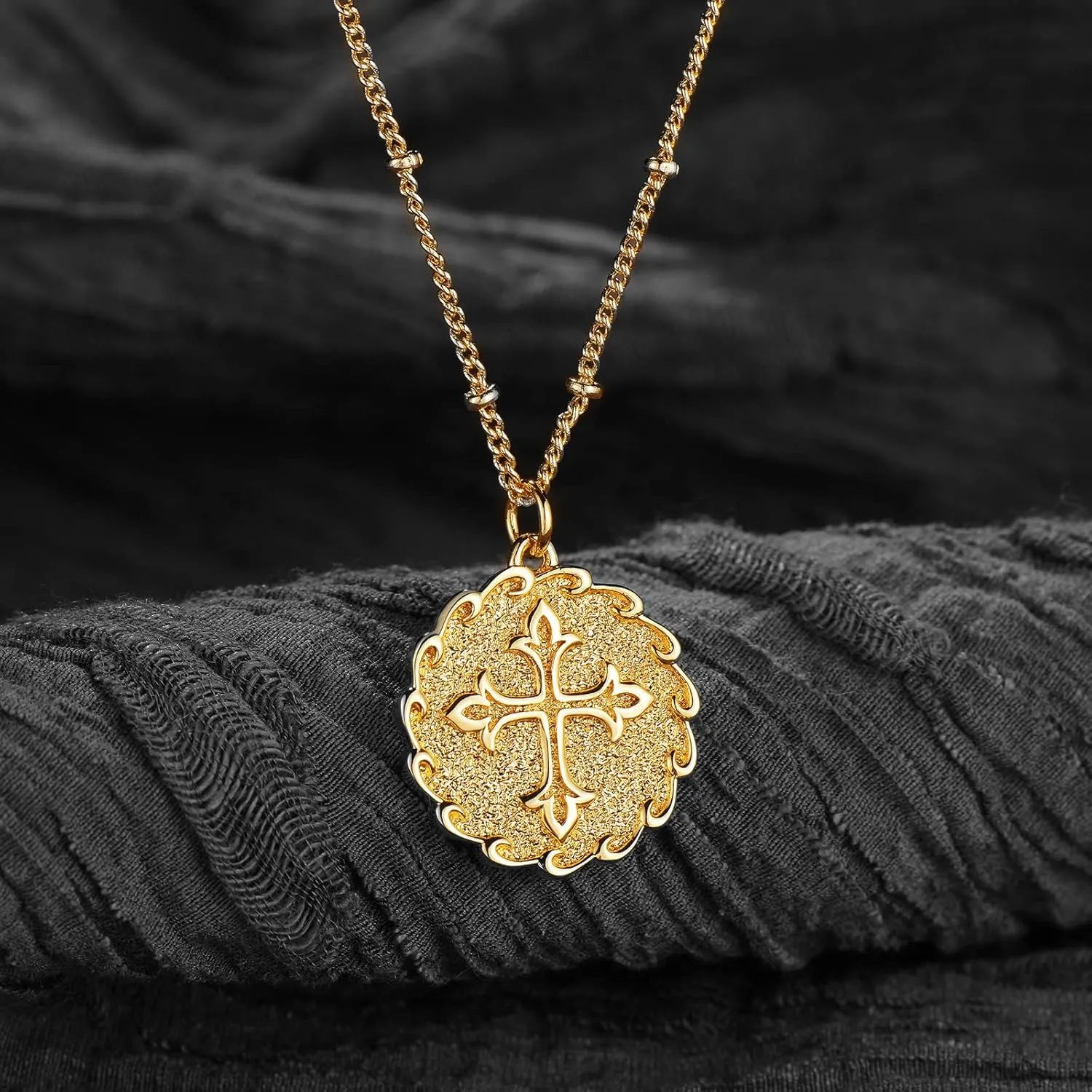 MTMY Gold Cross Necklace 14K Gold Plated Dainty Gold Cross Pendant Necklace for Women Delicate Necklace Jewelry