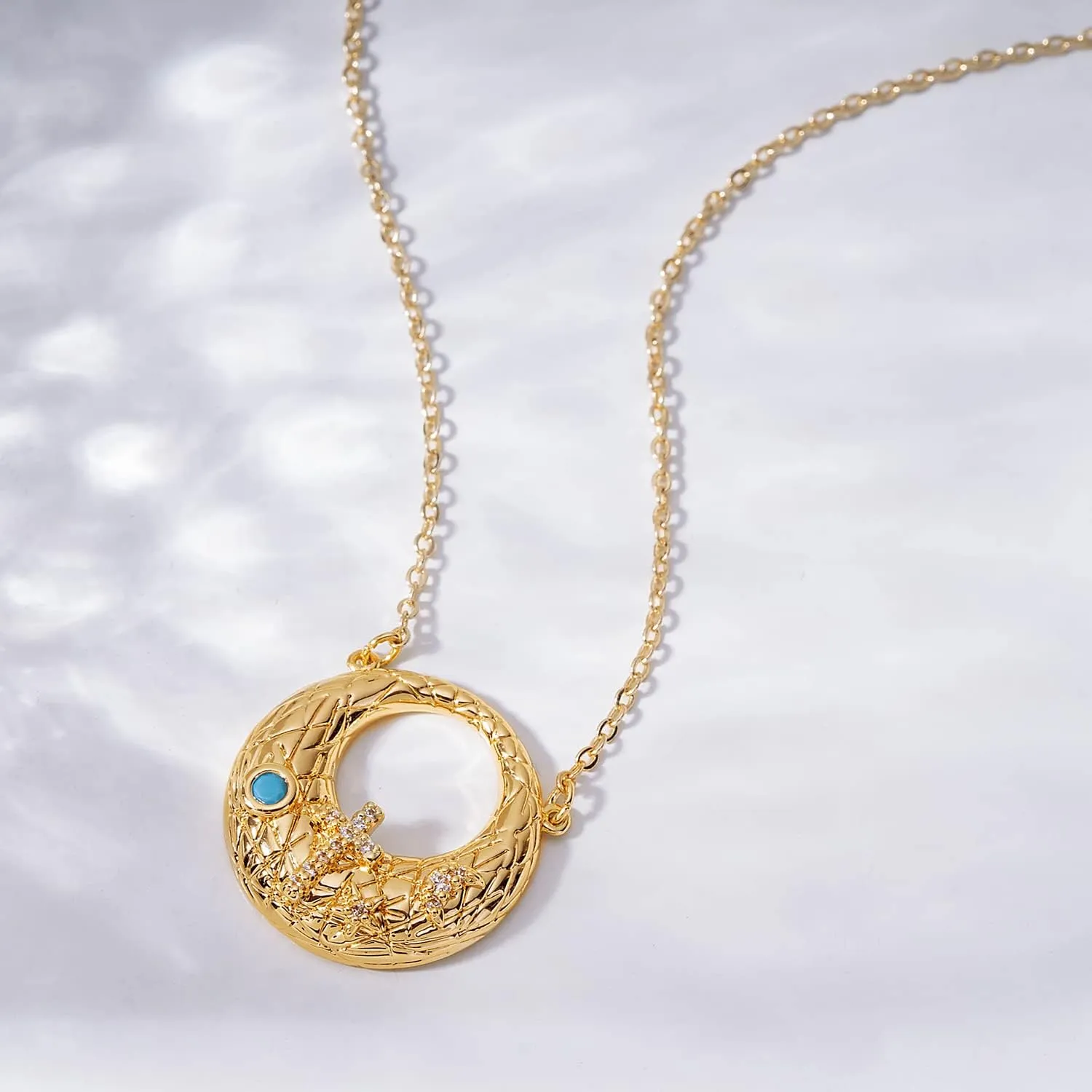 MTMY Gold Pendant Necklace for Women 14K Gold Plated Dainty Gold Necklace Simple Delicate Jewelry