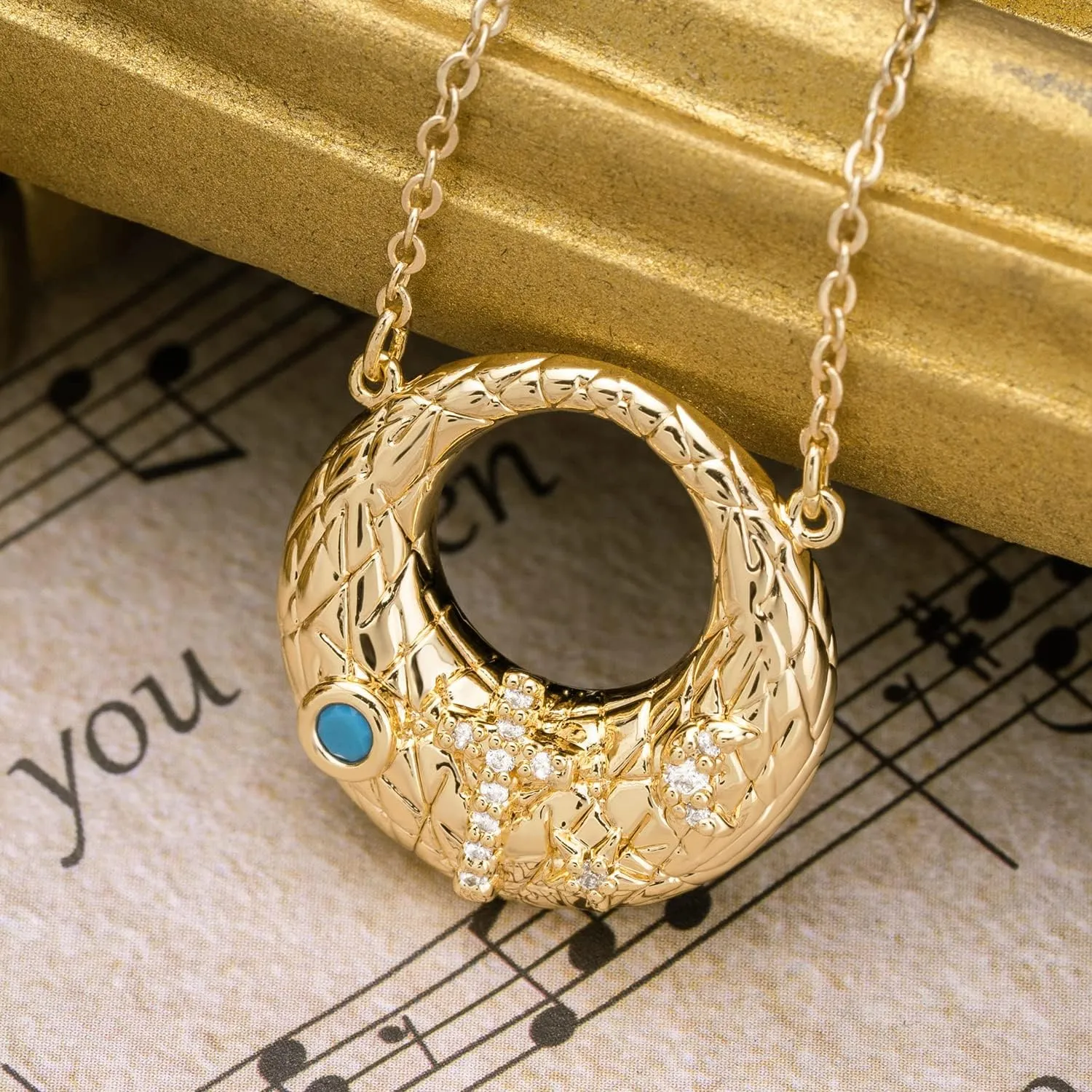 MTMY Gold Pendant Necklace for Women 14K Gold Plated Dainty Gold Necklace Simple Delicate Jewelry