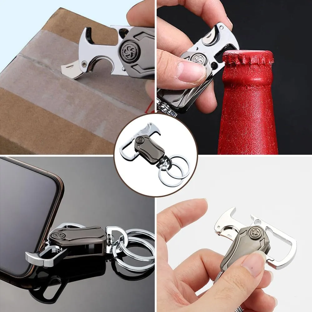 Multifunctional Heavy Duty KeyChain Key Ring - Carabiner Clip Car Key Chains,Bottle Opener, Fidget spinners