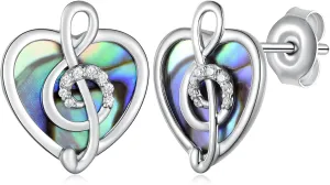 Music Note/Treble Clef/Guitar Earrings and Ring 925 Sterling Silver Music Jewelry Gifts for Women