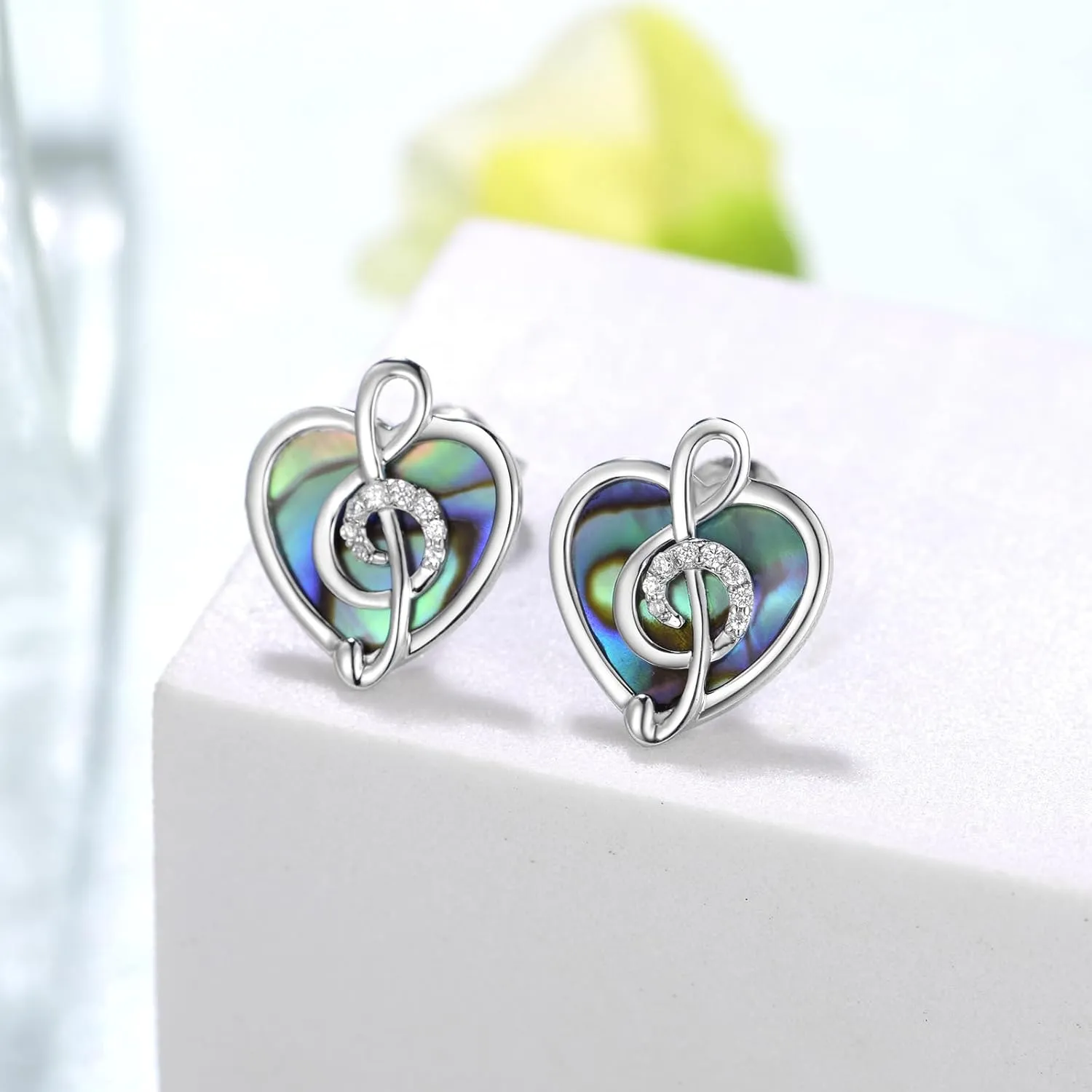 Music Note/Treble Clef/Guitar Earrings and Ring 925 Sterling Silver Music Jewelry Gifts for Women
