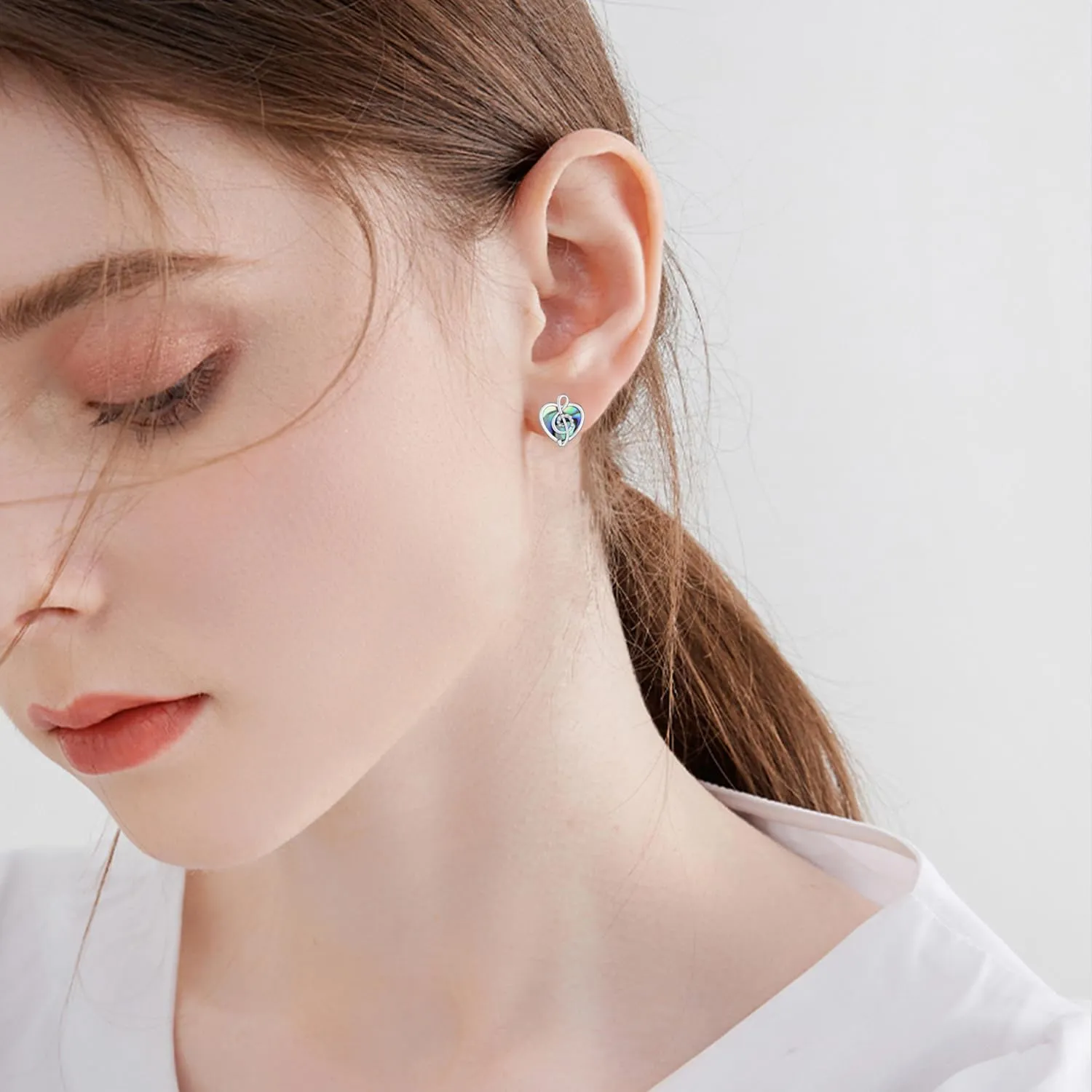 Music Note/Treble Clef/Guitar Earrings and Ring 925 Sterling Silver Music Jewelry Gifts for Women
