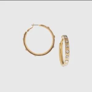 Nailhead Gemstone Hoop