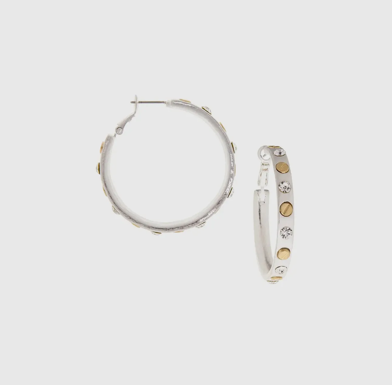 Nailhead Gemstone Hoop