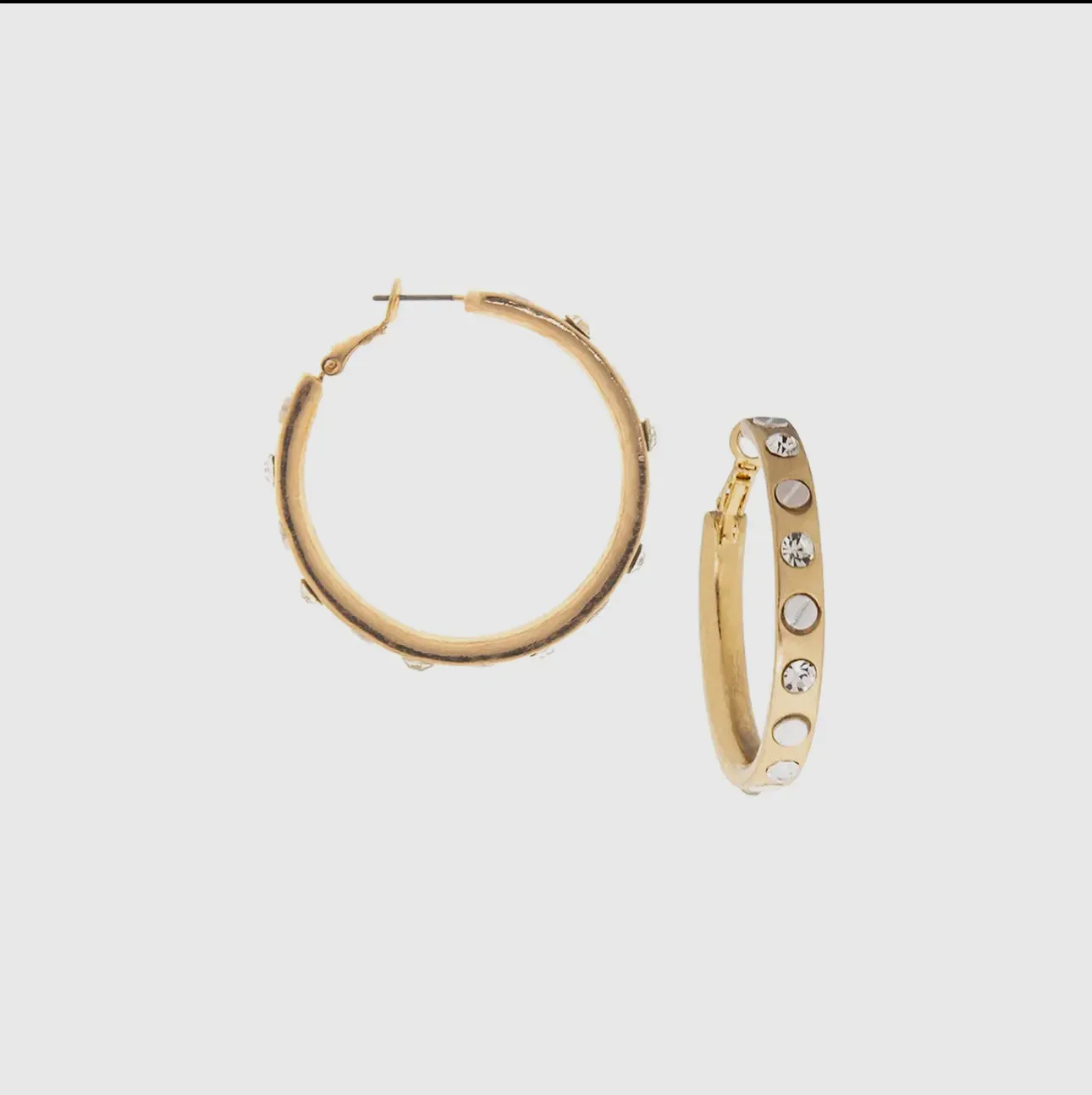 Nailhead Gemstone Hoop