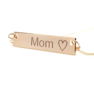 Name Bar Necklace Dainty Bar Customized Personalized Gift Plate with Delicate Initial Charms Best Gift