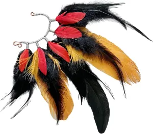 Natural Feather Ear Cuff,Gorgeous feather earrings,Festival earrings,Tribal earrings,feathers Ear Wrap,Multicolored Feather Ear Cuff