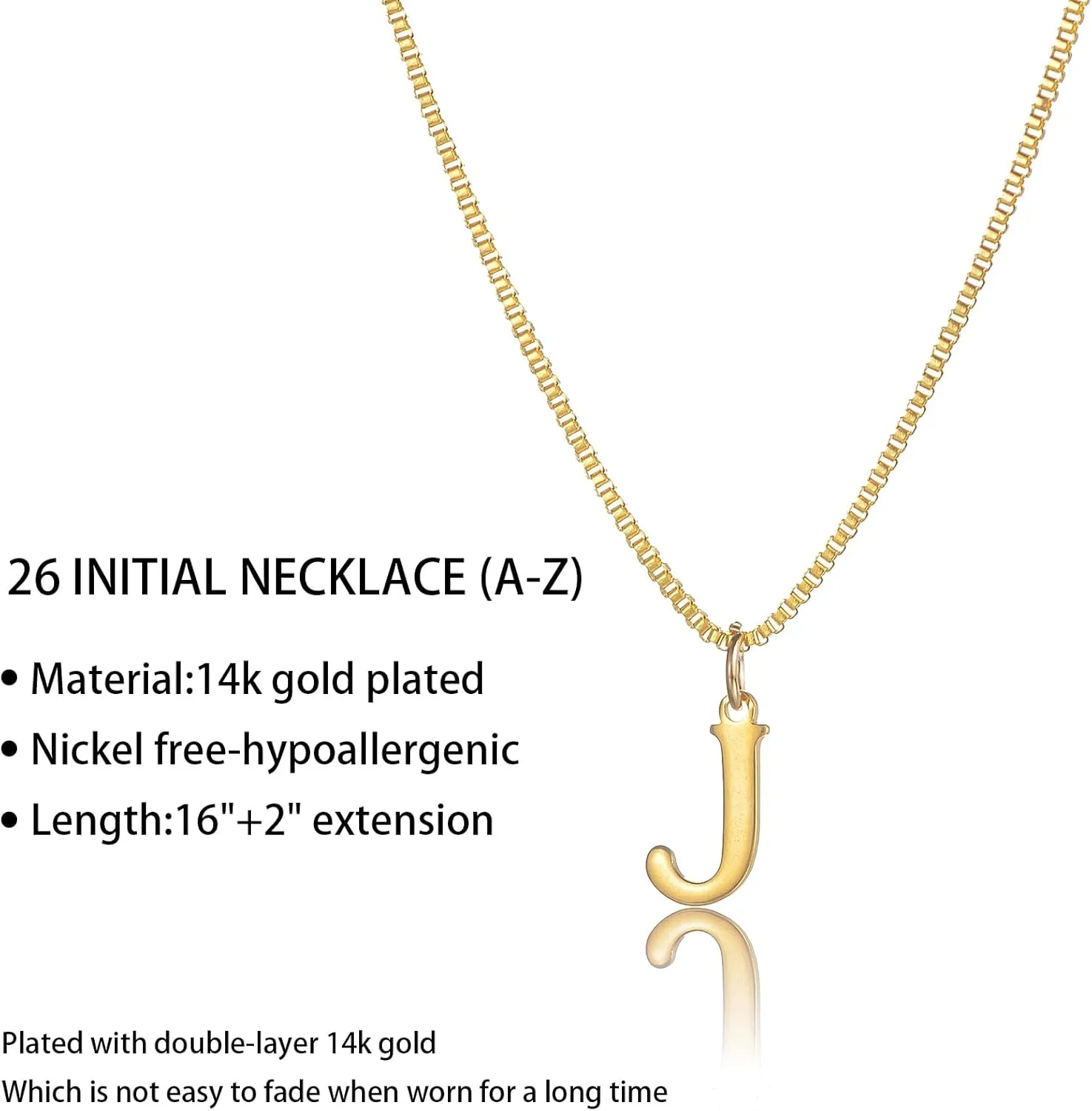 Nayno Initial Necklaces for Women 14k Gold Letter Necklace Gold Plated Dainty A-Z Choker Necklace Custom Gifts Necklace Gold Jewelry Necklace