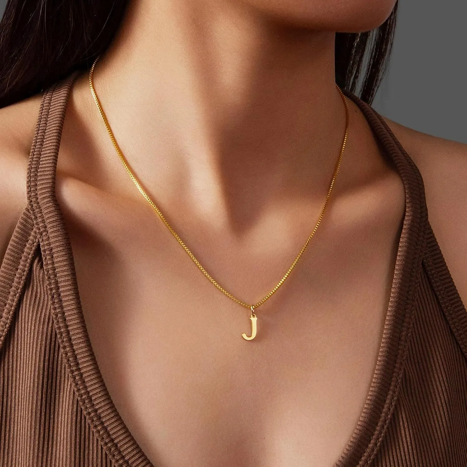 Nayno Initial Necklaces for Women 14k Gold Letter Necklace Gold Plated Dainty A-Z Choker Necklace Custom Gifts Necklace Gold Jewelry Necklace