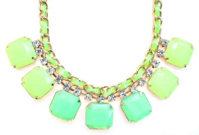 Neon Rope Chain Necklace- Lime