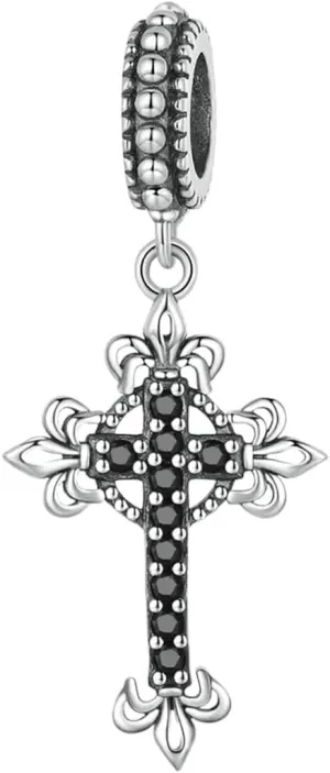 New 2025 925 Sterling Silver Jesus&Cross Pendant Fit Women DIY Bracelet&Bangle Vintage Cross Charms Collection Fine Decoration Jewelry Commemorative With You Accessories Trendy Best For Gift
