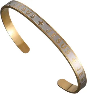 New 2025 Arrival Stainless Steel Cross Jesus Alphabet Bracelet For Men Religious Prayer Bracelet Christian Cross Cuff Baptism Faith With For You Accessories Trendy Creative Gift