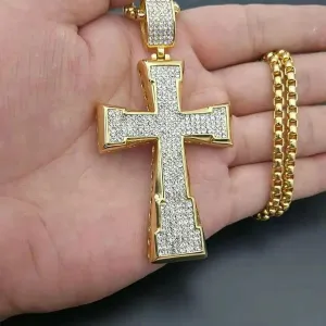 New 2025 Arrival Stainless Steel Cross Pendant Cross Pendant Jesus Cross Pendant Hip Hop Hiphop Stainless Steel Pendant With For You Accessories Trendy Creative Gift
