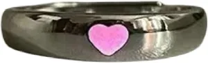New 2025 Blue Green Luminous Light Star Ring Fluorescent Glow In Dark Heart Ring Women Men Couple Adjustable Finger Rings Jewelry Gifts Jewelry With You Accessories Trendy Best For Gift