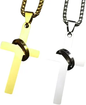 New 2025 Christian Hip Hop Stainless Steel Jesus Cross Pendant Chain Necklace For Women Men Gold Color Religious Amulet Decoration Jewelry Commemorative With You Accessories Trendy Best For Gift