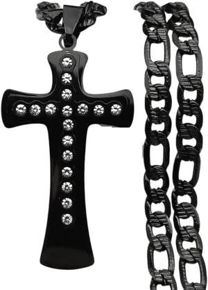 New 2025 Christian Rhinestones Jesus Cross Pendant Necklace For Women Men Gold Color Stainless Steel Catholic Hip Hop Chain Jewelry Gift With For You Accessories Trendy Creative Gift