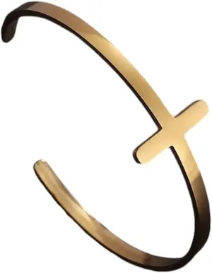 New 2025 Christian Stainless Steel Cross Cuff Bracelet For Men And Women Prayer Religious Amulet Lucky Jewelry Gift Fashion Accessories Creative Gift
