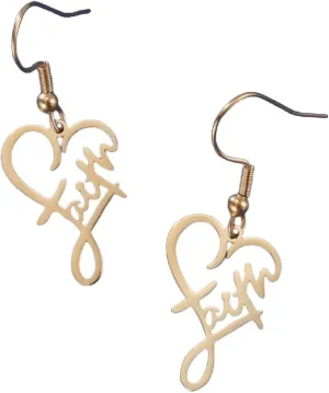New 2025 Faith Heart Earrings Stainless Steel Jesus Love Family Dangle Earring Christian Inspirational Jewelry Mother's Day Gift With For You Jewelry Fashion Accessories Creative Gift