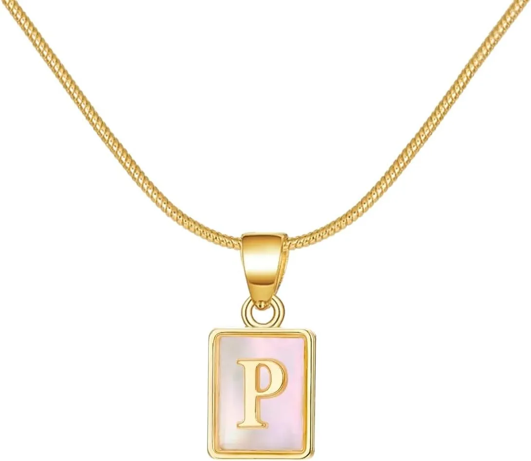 New 2025 Fashion Glowing Letter Initial Necklace For Women Men Gold Color Square Shell Glow In The Dark 26 Alphabet Name Choker With For You Jewelry Fashion Accessories Creative Gift