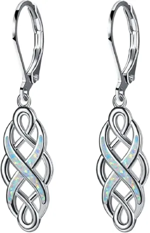 New 2025 Fashion Women Infinity Cross Drop Earrings Fashion Imitation Blue Fire Opal Dangle Earrings For Women Wedding Band With For You Jewelry Fashion Accessories Creative Gift