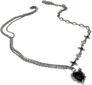 New 2025 Gothic Black Rhinestone Cross Jesus Pendant Choker Necklace For Women Punk Vintage Double Layer Chain 2025 Neck Jewelry New Decoration Jewelry Commemorative Accessories Trendy Best For Gift