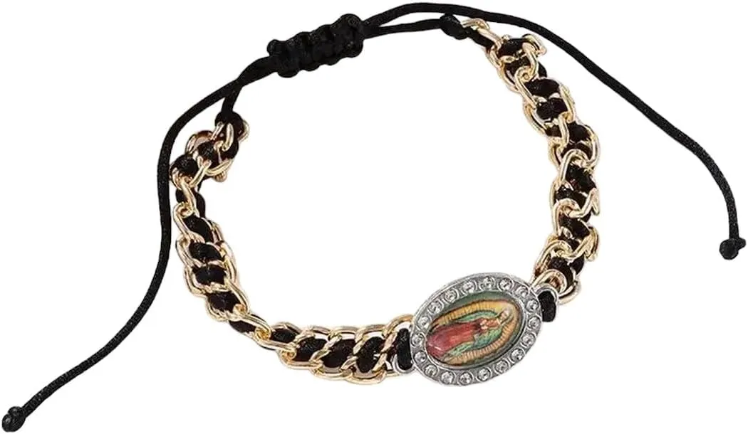 New 2025 Hand Woven Catholic Holy Virgin Mary Red Cord Adjustable Bracelet For Men Women Protection Good Luck Religious Prayer With For You Jewelry Fashion Accessories Creative Gift