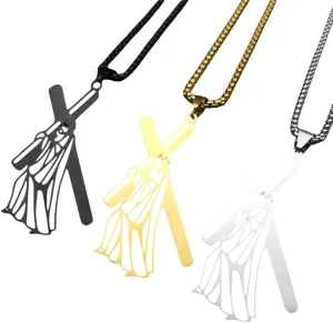 New 2025 Hip Hop Catholic Jesus Cross Pendant Necklace For Women Men Stainless Steel Gold Silver Color Crucifix Chain Necklaces Decoration Jewelry Commemorative Accessories Trendy Best For Gift