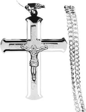 New 2025 Jesus Cross Hip Hop Rock Necklace Stainless Steel Gold Plated Necklace Jesus Pendant Male Female Religion Jewelry Gifts With For You Jewelry Fashion Accessories Creative Gift