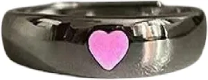 New 2025 Love Heart Luminous Couple Ring For Women Men Glow In Dark Player 1/2 Gaming Ring Adjustable Finger Rings Jewelry Gifts Jewelry With You Accessories Trendy Best For Gift